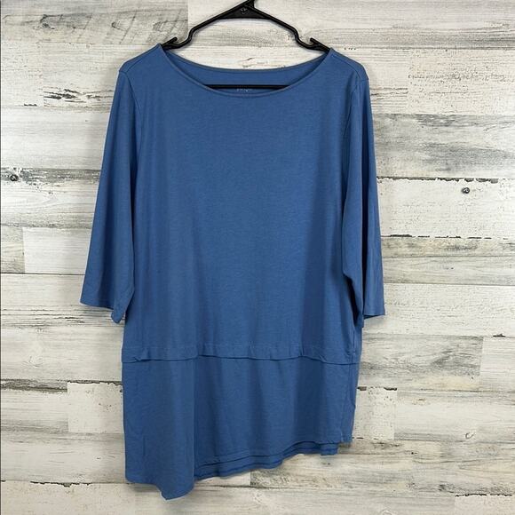 J. Jill Purejill Asymmetrical Hem Boat Neck Tee T-Shirt Women’s Size XL - Picture 1 of 6